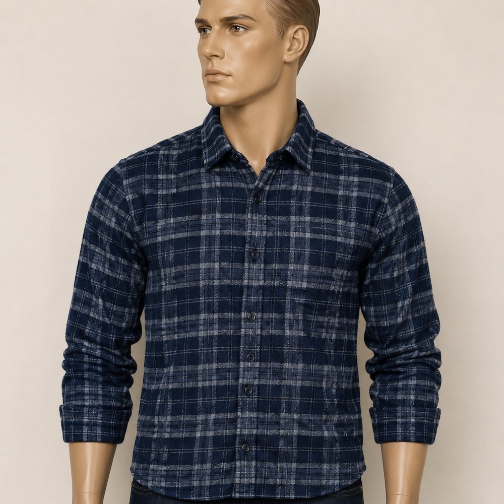 Abercrombie & Fitch Mens Black‎ Grey Plaid Flannel Shirt Soft A&F Collection M